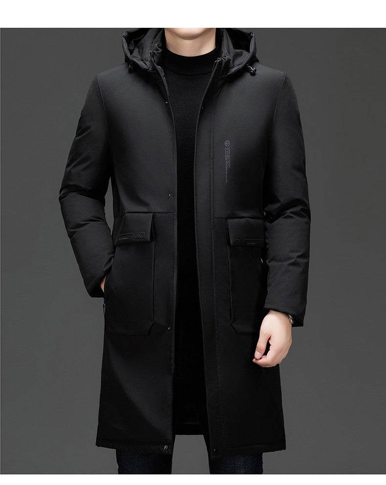 High End Long Thicken Winter New Brand Casual Fashion Hooded Parka Jacket Heavy Windbreaker Outdoor Windproof Coats Outerwear