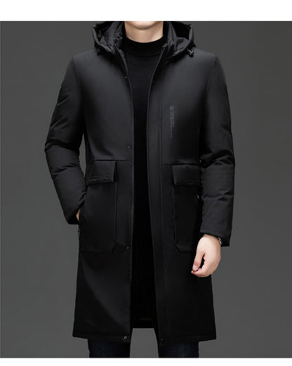 High End Long Thicken Winter New Brand Casual Fashion Hooded Parka Jacket Heavy Windbreaker Outdoor Windproof Coats Outerwear