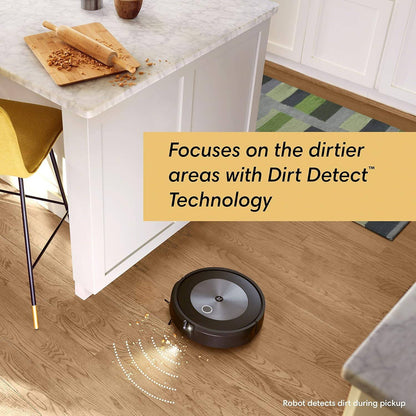 iRobot Roomba j6+ Robô Aspirador de Pó com Esvaziamento Automático – Identifica e Evita Resíduos de Animais de Estimação e Fios, Esvazia-se por Até 60 Dias, Inteligente