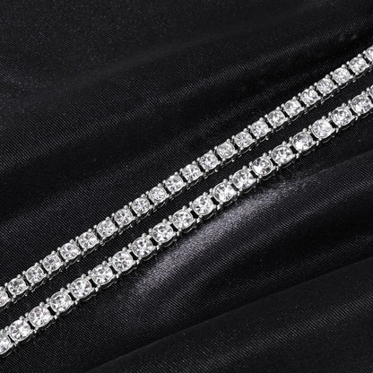 Corrente de Tênis Hip Hop 5MM, Pulseira e Colar Iced Out, Masculino, Moda Prata, Correntes de Tênis, Feminino, Gargantilha 20 polegadas, Presente Punk