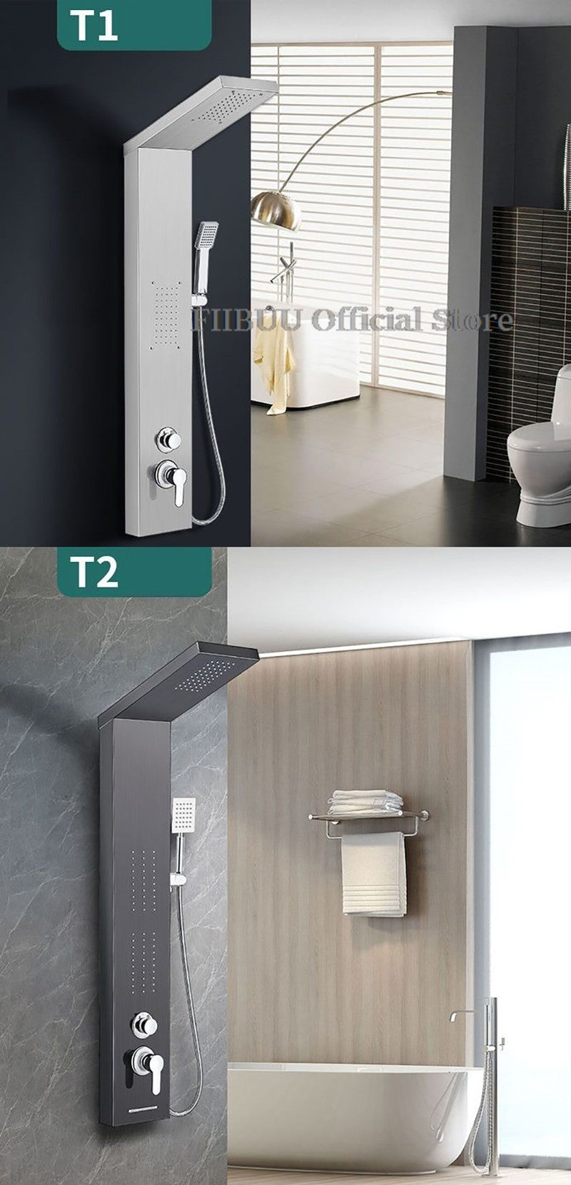 Luxury Shower For Bathroom With Digital Display Pressurized Top Nozzle Rain Shower Head Shower Room Wall Mounted Shower Set
