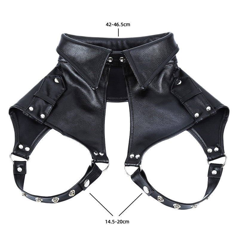 Unisex Latex Hood Mask Sexy Men Women PU Leather Masks Cosplay Flirting Tail Chest Strap Headwear Cosplay Sexy Accessory