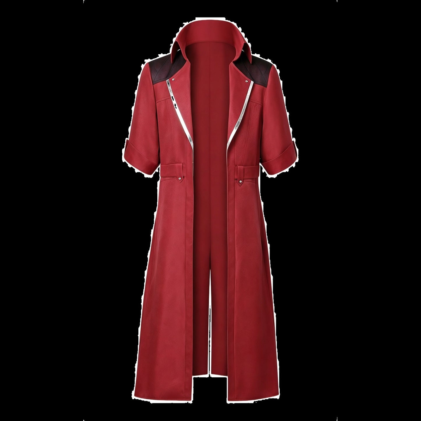 Dante Cosplay Costumes Men's Uniform Red Long Poncho Jacket Set Ruby Pendant Necklace Roleplay Prop Outfits Halloween Carnival