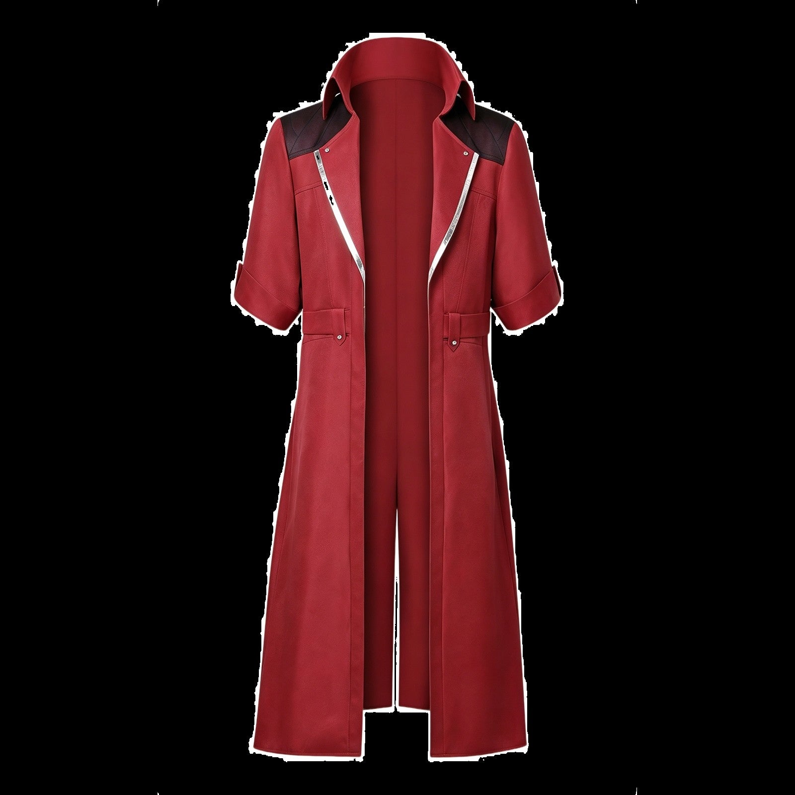 Dante Cosplay Costumes Men's Uniform Red Long Poncho Jacket Set Ruby Pendant Necklace Roleplay Prop Outfits Halloween Carnival