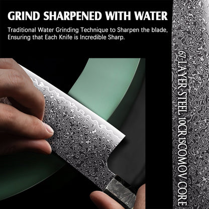 Professional 67-layer Damascus Japanese Kitchen Nakiri Gyuto Chef bread boning Knife Set Home kitchen tool with Carbon Fiber HD