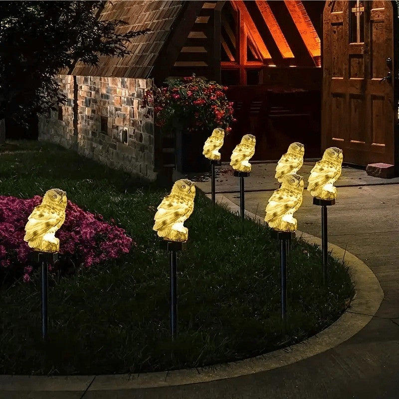 1pc Solar-Powered LED Owl Garden Stake Light - Realistic Outdoor Landscape Lighting with Automatic Switch