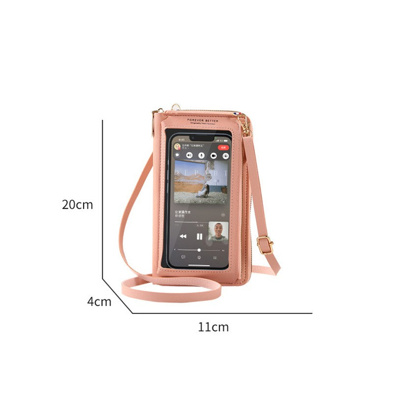 Women Crossbody Bags Touch Screen Cell Phone Purse 2023 Fashion Shoulder Bag Mobile Mini Wallet Card Holder Handbag for Female