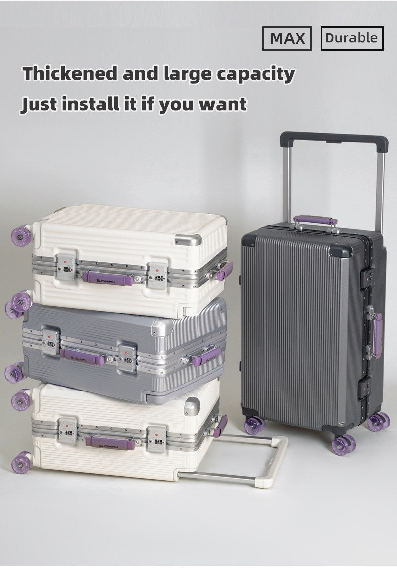New Style Skate-Wheel Luggage, 24-inch Travel Suitcase, 20-inch Carry-On Suitcase, Premium Combination Lock Suitcase, Business T