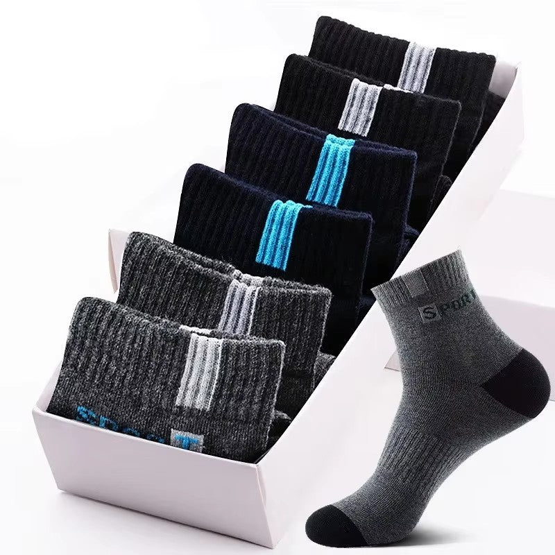5/10 Pairs Breathable Cotton Sports Stockings Men Bamboo Fiber Autumn Winter Men Socks Sweat Absorption Deodorant Business Sox