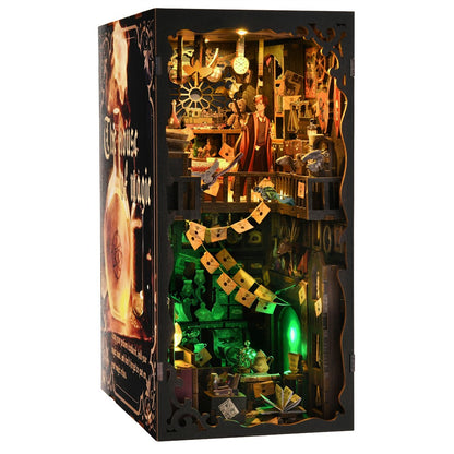 DIY Book Nook Kit 3D Wooden Puzzle Home Decoration DIY House Kit For Bookshelf Miniature Insert Magic Book House Stand Bookshelf