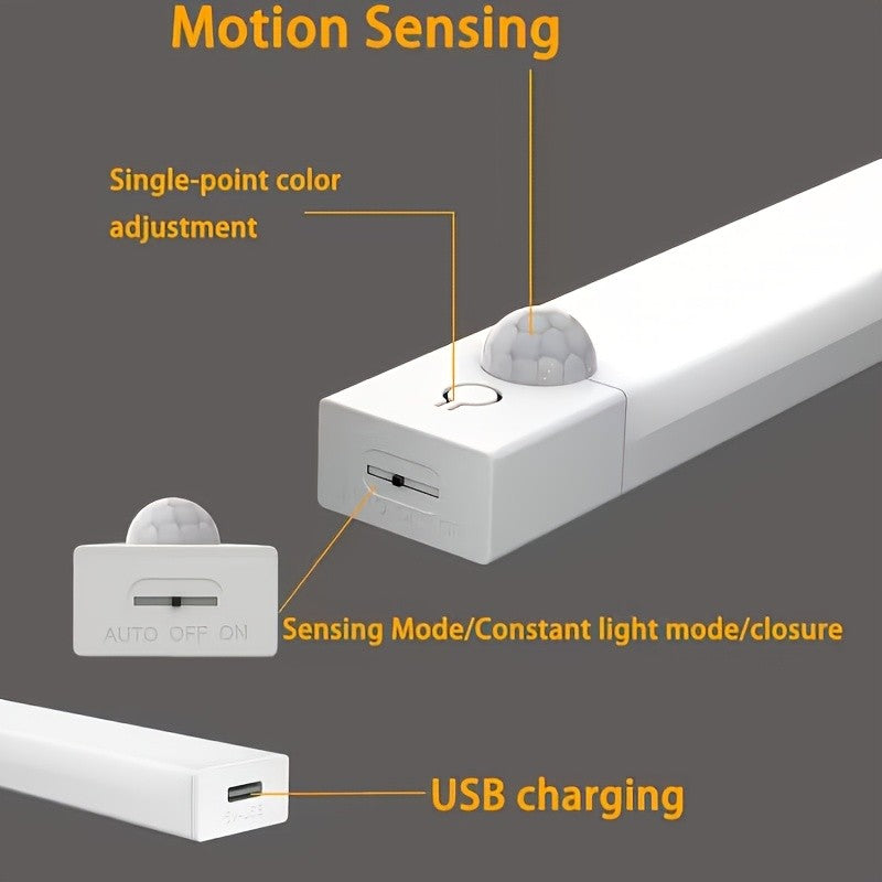 RGB Cabinet Light USB Type-C Rechargeable Light Motion Sensor Led Lamp for Kitchen Wardrobe Cabinet Lighting