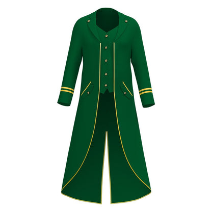 Halloween Performance Costume Medieval Retro Mid-Length Tailcoat Gothic Steampunk Coat