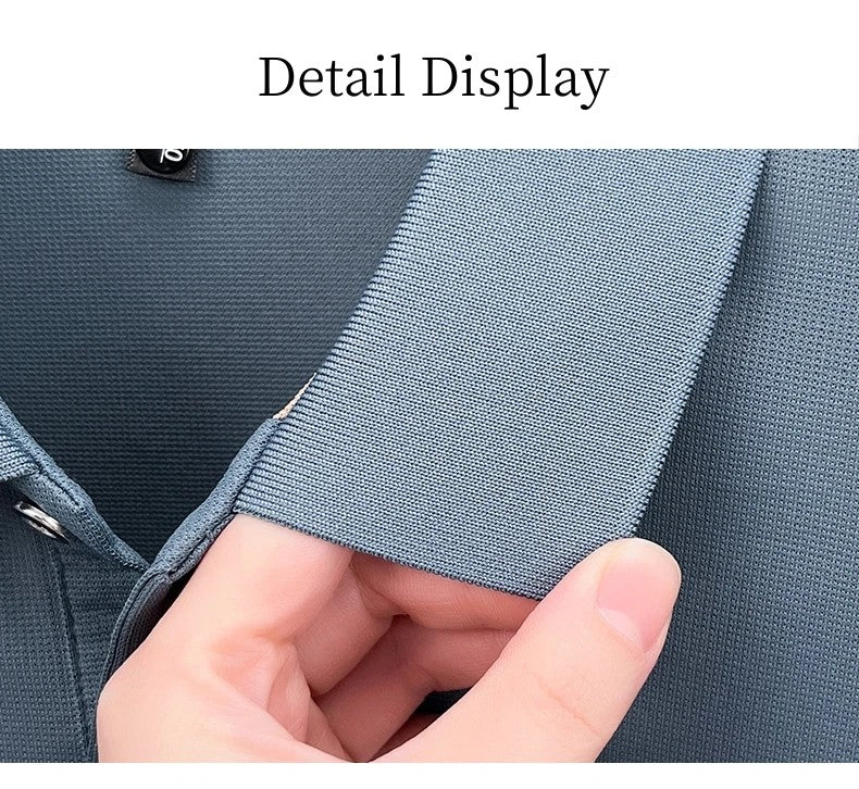 Advanced trend brand men's short sleeve polo shirt luxury striped summer breathable casual fashion letter embossed new T-shirt