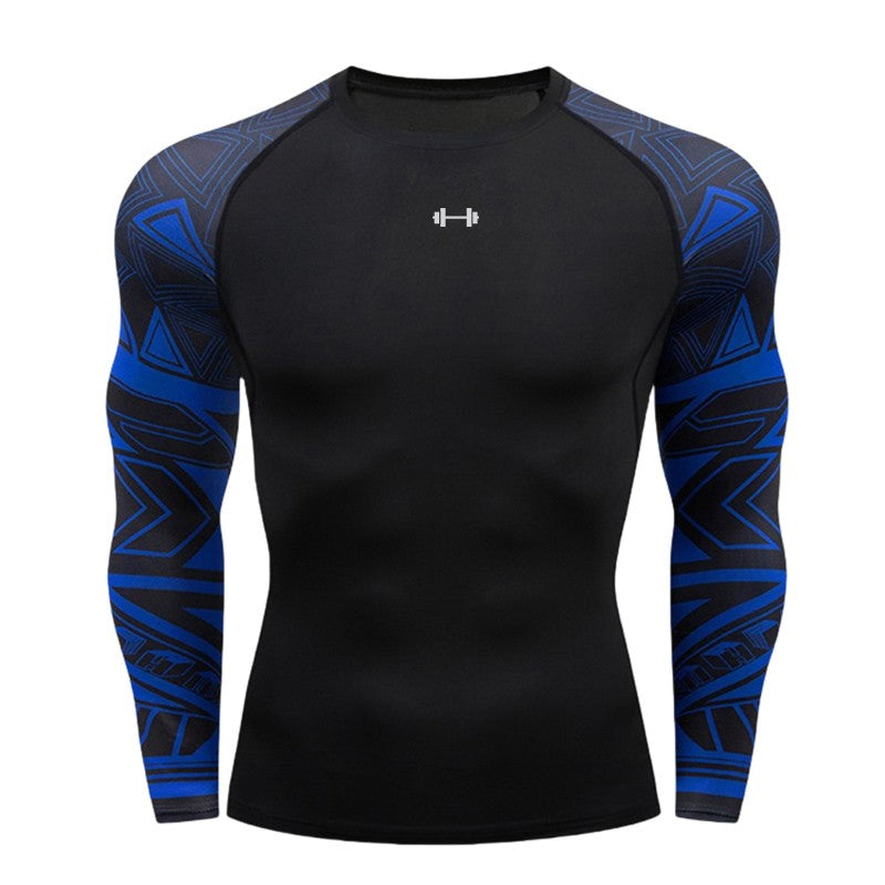 Gym Compression Dry Fit Men's Long Sleeves Fitness T-shirt Spring And Autumn Outdoor Sports Running Tees Sportswear Tops T-shirt
