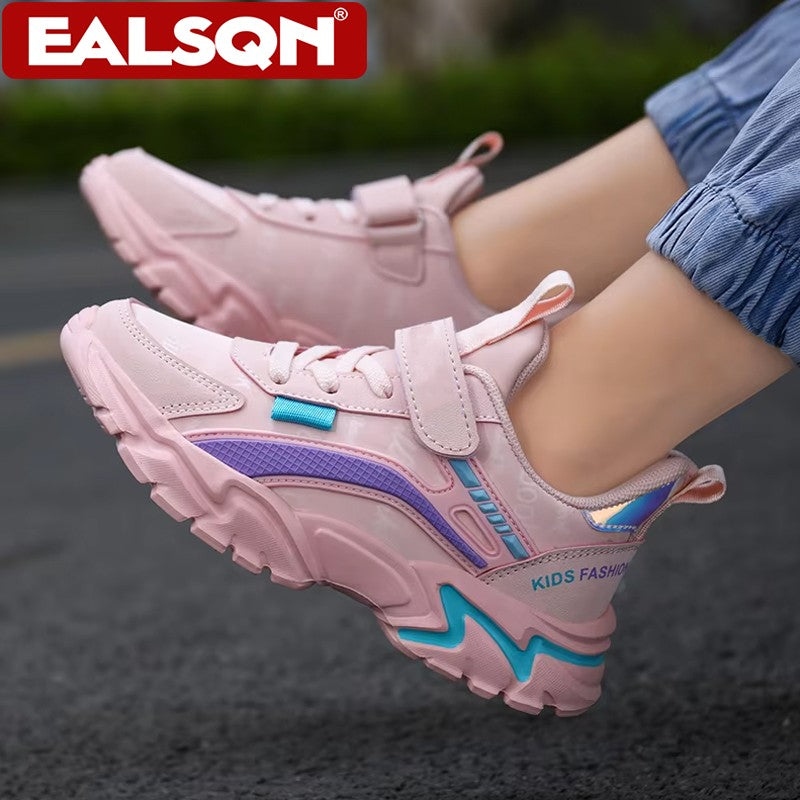 Children Sneakers Casual Shoes for Girls Pink Comfortable Leather Running Sports Kids Girl Flat Breathable Shoes