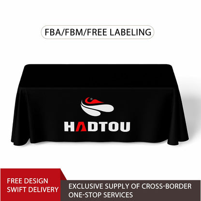 Custom Printed Polyester Fabric Tablecloth 4ft 6ft 8ft Table Waterproof Family Wedding Dining Party with Customizable Logo