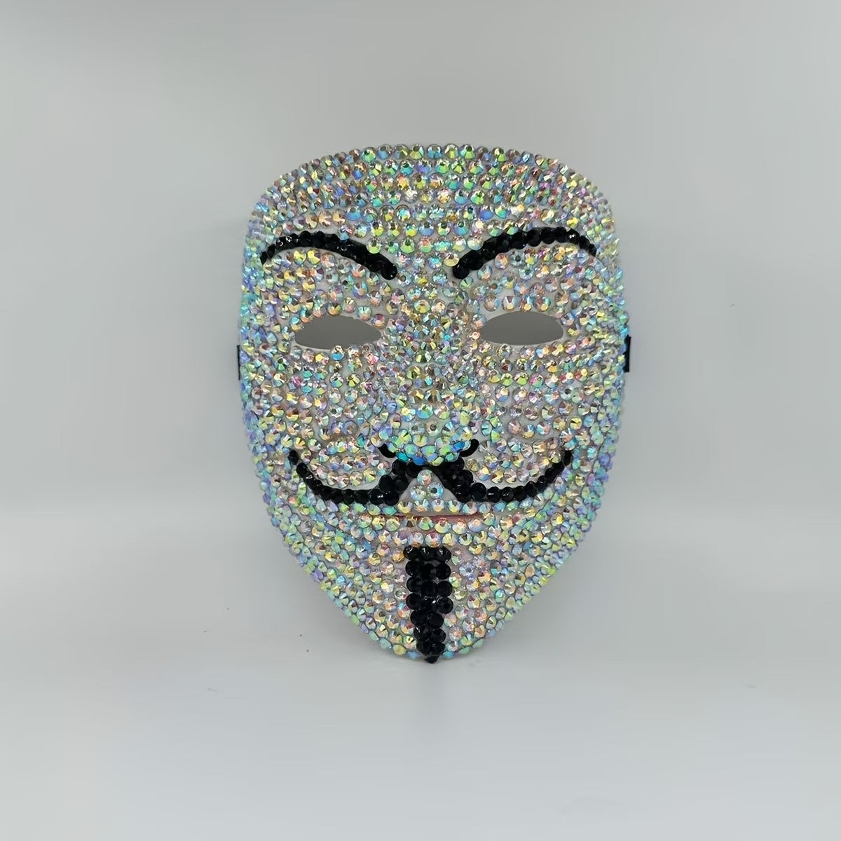 New DIY Handmade Rhinestone Party Mask, Masquerade Carnival Face Mask, Stage Performance Prop, Suitable for Men and Women
