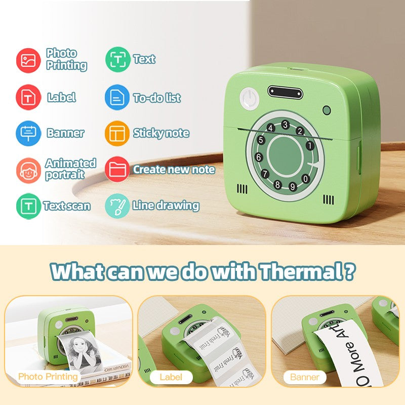 Impressora de bolso fotográfica M1 com 2 rolos para iOS Android Bluetooth Mini impressoras térmicas de adesivos para escritório, cozinha e escola