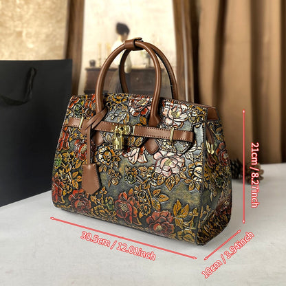 High-End Women's Large Capacity Crossbody Bag Light Luxury Camellia Relief Design Handbag for Stylish Storage