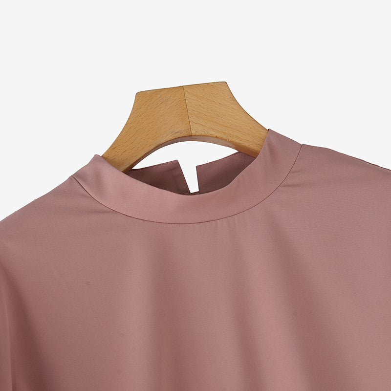 ZANZEA Women Elegant Party Blouse Chic Mesh Ruffle 3/4 Sleeve Tops 2025 Autumn Designer Stand Collar Shirts Korean Loose Tunics