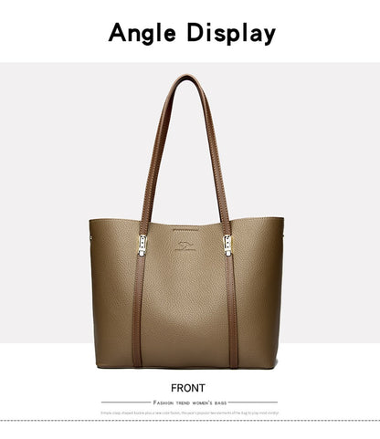 New autumn Single Shoulder Large Capacity Messenger Droadband Female Solid Color Handbag Luxury Ladies Bucket PU Shoulder Bag