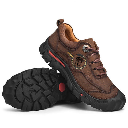 Sapatos Masculinos de Couro Genuíno para Camping, Caminhada, Tênis Esportivo Masculino, Sapatos Casuais de Viagem, Lazer, Caminhada, Escalada