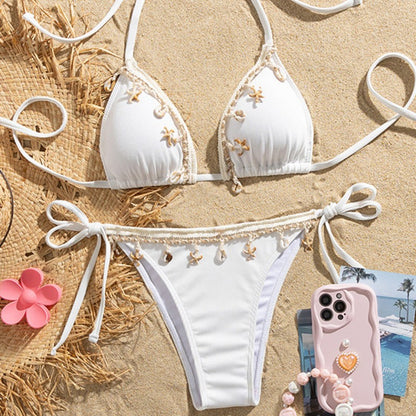 Sexy White Bikinis Women's Swimwear Female Swimsuit For Swimming Wear Bathing Suits Brazilian Bikini Set Beachwear Pool Bather