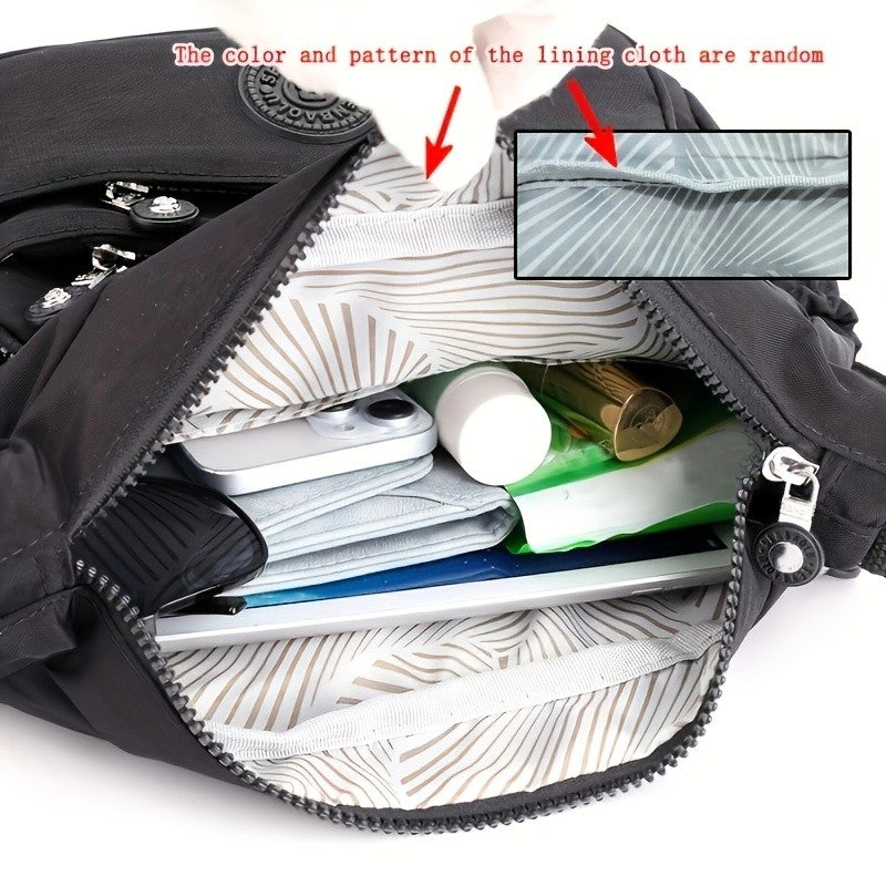 Lightweight Nylon Chic Crossbody Bag for Women Adjustable Strap, Multi-Pocket Design for Travel, Shopping, Dates & School