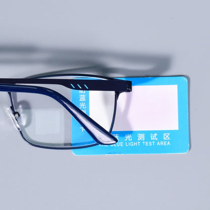 Homens Quadrados Metal Armação Grande Leitura Dobradiça de Mola Óculos de Presbiopia Bloqueio de Luz Azul Proteção Ocular Óculos +75+125+175+4