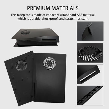 Faceplate for PS5 with Cooling Vent Face Plate Console Cover for Disc Edition Replacement Side Plate Shell Accessories,Black