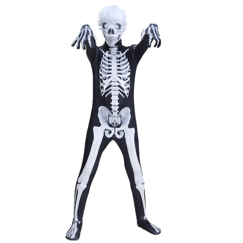 Halloween Cosplay Costume Skeleton Jumpsuit Monster Bodysuit Adult Kids Horror Style Cosplay Garment