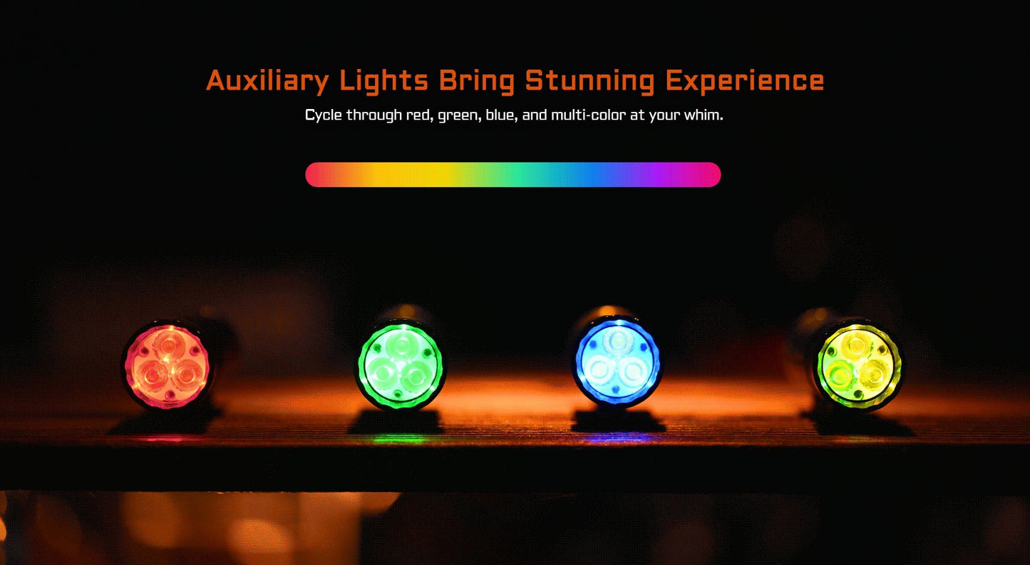 ACEBEAM EC20 EDC Flashlight 18650 USB C Rechargeable Torch 519A High CRI LED 2800 Lumens 340 Meters Multi-color Auxiliary Light