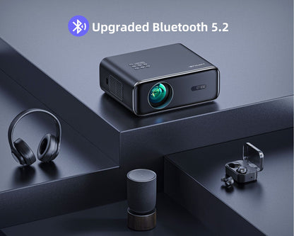 WiMiUS Auto Focus/4K Support Native 1080P Projector with WiFi 6 and Bluetooth 5.2 900ANSI Outdoor Home Projector 6D Keystone
