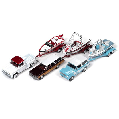 Novo em Estoque Jl 1:64 Ford Toyota Chevy Monte Carlo Transportador de Reboque Liga Miniatura Diecast Modelo Carro de Brinquedo Brinquedos Presente para Crianças