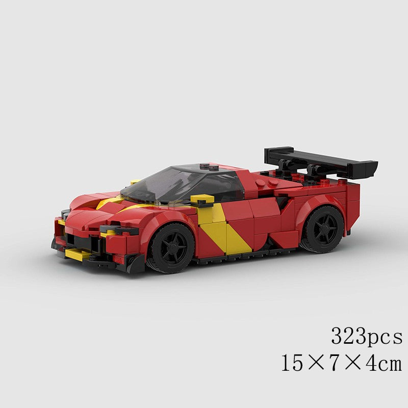 MOC Speed Sports Super Carro de Corrida Blocos de Montar DIY Tijolos Cidade Rally Técnico Grande Veículo de Corrida Presente de Natal Brinquedo