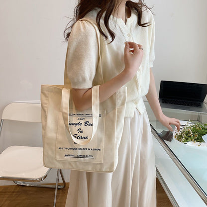 Canvas Women Handbags Shoulder Underarm Bag London Books Print Handbag Large Capacity Ladies Shopping Tote Bag Student Book Bags