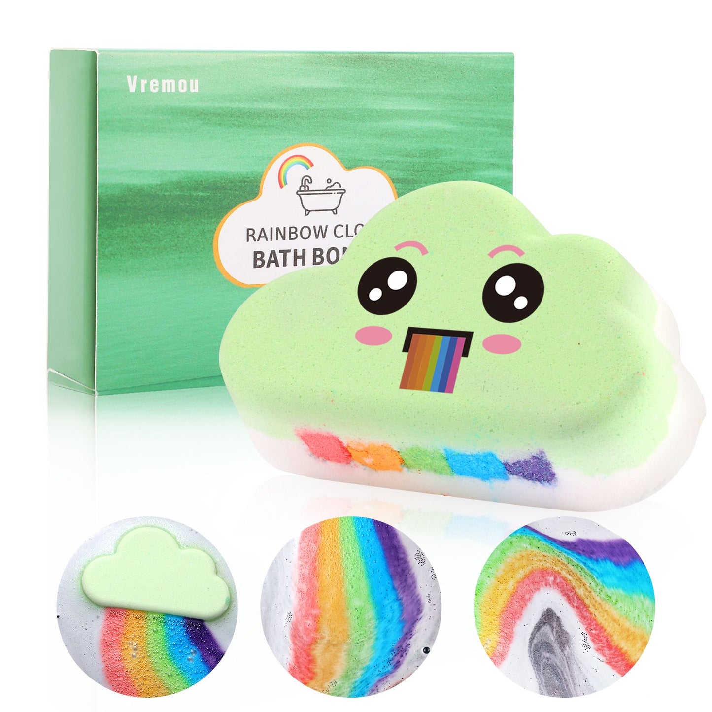 1/4 unidades de bombas de banho arco-íris, conjunto de presente, bombas de banho orgânicas feitas à mão para crianças e meninas, bomba efervescente natural para banho de espuma infantil