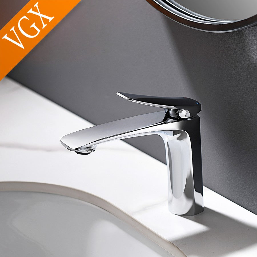 Torneiras de Luxo VGX para Banheiro Misturador de Lavatório Torneira Gourmet Quente e Fria Latão Cromado Preto Dourado Escovado