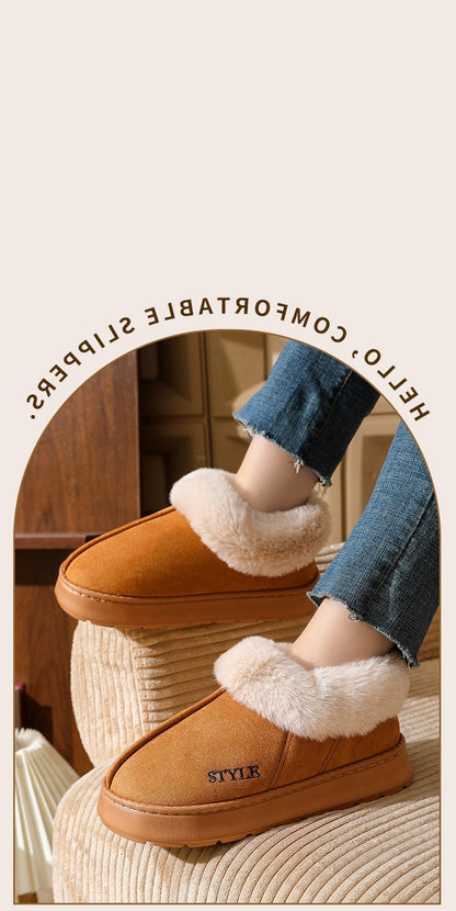 Comwarm Women's Snow Boots For Outdoor Classic Non-Slips Winter Warm Snow Boots Fashion Cozy Plush Women Boots Fuzzy Home Boots