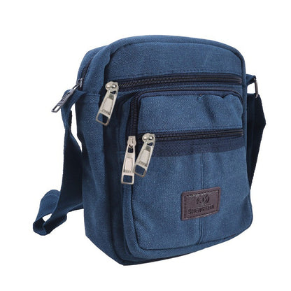 Multifunctional Men's Shoulder Bag Flap Solid Color Casual Messenger Canvas Travel Male Crossbody Bags