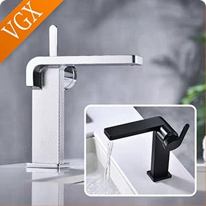Torneiras de Luxo VGX para Banheiro Misturador de Lavatório Torneira Gourmet Quente e Fria Latão Cromado Preto Dourado Escovado