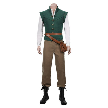 New prince role-playing rider fantasy costume adult dress uniform vest pants belt set green Halloween carnival costume