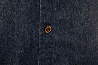 AIOPESON Elastic Cotton Denim Shirt Men Long Sleeve Quality Cowboy Shirts for Men Casual Slim Fit Jeans Men Shirts