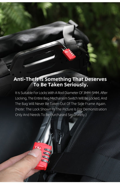 Rhinowalk Motorcycle Side Bag Quick Release Waterproof 35L Anti-Theft With Lock Hole For BMW R1300GS  R1250GS R1200GS S1000XR