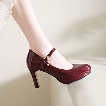 2025 Women's Black High Heels Spring Casual Shoes Women's High Heels Solid Color Wedge Shoes Plus Size High Heels Size 34-42