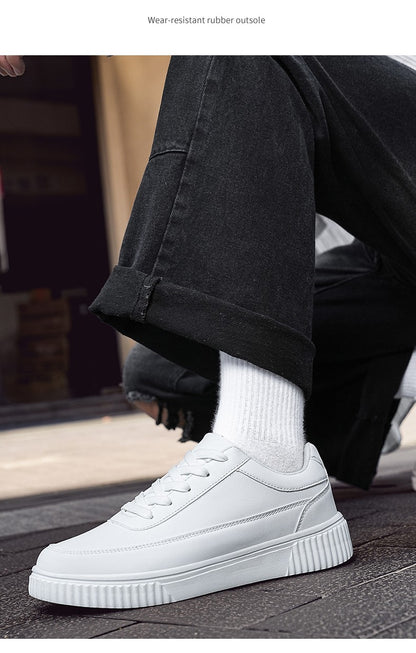Tênis Masculino Impermeável de Prancha Leve Outono Inverno Tênis Masculino Casual com Cadarço Macio para Esportes e Caminhada