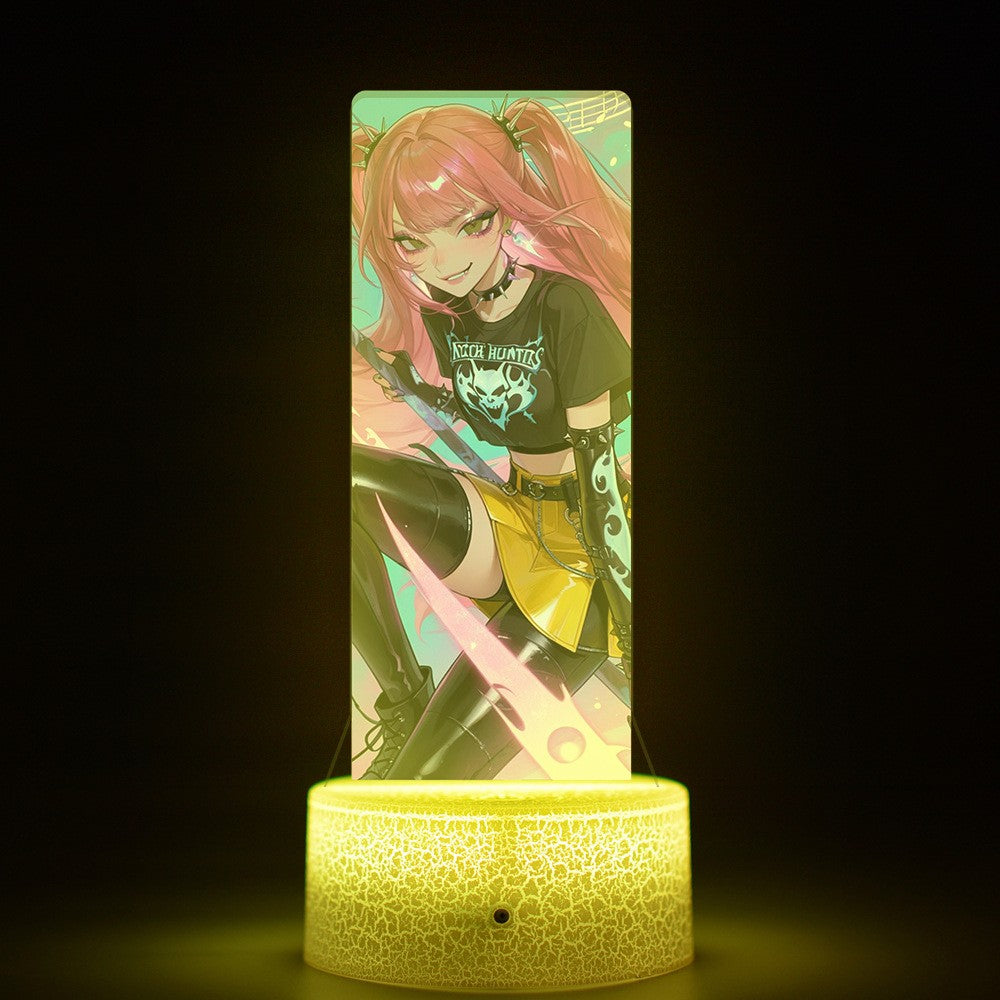 KPop K-POP Demon Hunters Kawaii Zoe Rumi Mira Saja Boys Superstar Monochrome Light Remote Control 16 Color Light Night Light