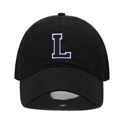 Initial Letter A-Z Embroider Baseball Cap For Men Womne High Quality Soft Cotton Fashion Team Sport Visors Snapback Caps