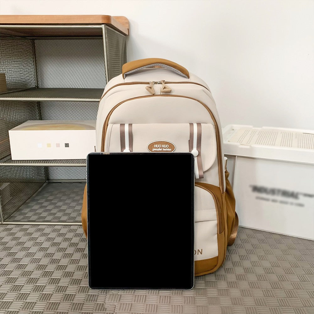 Mochila de Computador Original, Grossa e de Grande Capacidade, Estilo Universitário, Adequada para Estudantes Universitários em Deslocamento, Mochila Portátil para Atividades ao Ar Livre