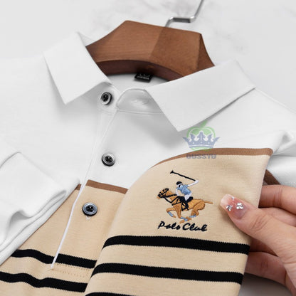 Luxury Embroidery Autumn Winter Men's Long-Sleeved Polo Shirt 100%Cotton Hip-Hop Harajuku Lapel Full-Sleeved polo Tops Male 3XL